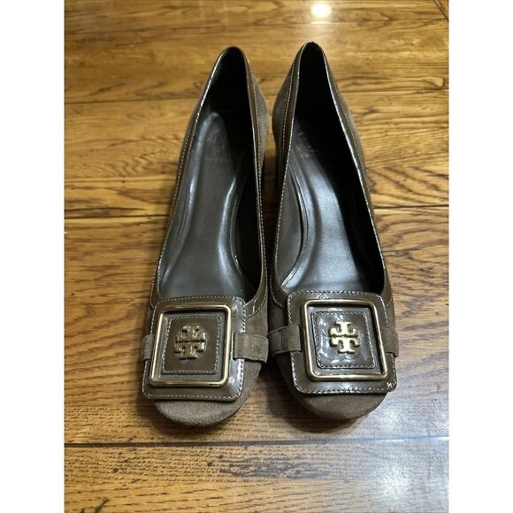 Toy burch woman’s heels pumps brown suede size 9 - Picture 1 of 7